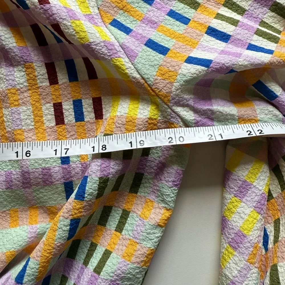 STINE GOYA Peplum Pleated Blouse in Techno Check NWOT - Picture 4 of 8